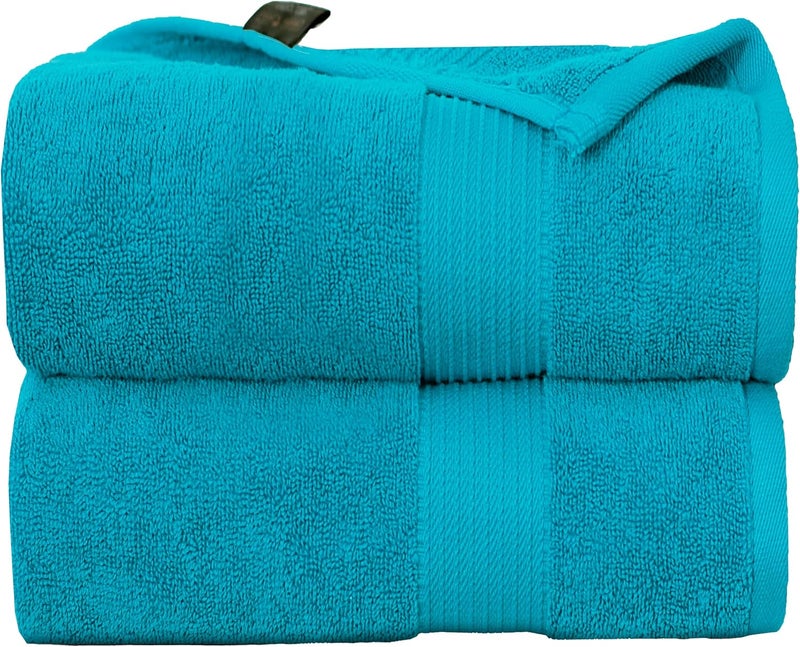Siesta Zen Premium 100% Egyptian Cotton Bath Towels - 70x140cm, Pack of 2, Super Soft & Absorbent, 600 GSM, Quick Dry, Fade Resistant (Teal) - Image 1